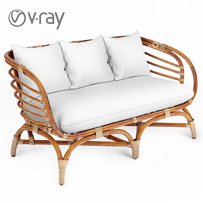 Luxury Comfort: Farah Sofa 3D model image 1