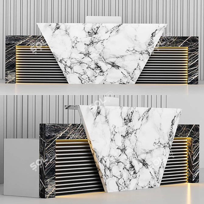 Modern Reception Desk 3D model image 1