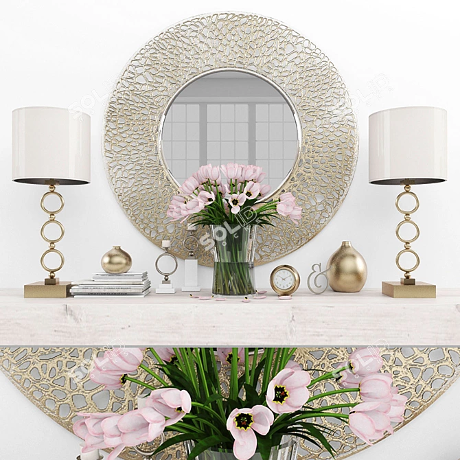 Elegant 60-Piece Decorative Set 3D model image 1