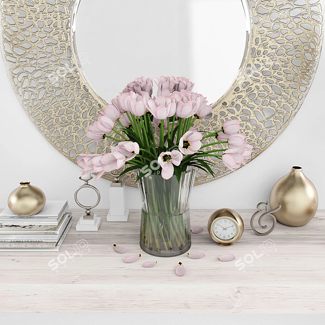 Elegant 60-Piece Decorative Set 3D model image 2