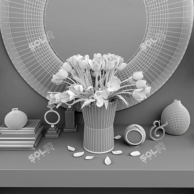 Elegant 60-Piece Decorative Set 3D model image 3