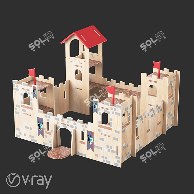 Majestic Fortress: Enchanting Castle Toy 3D model image 1