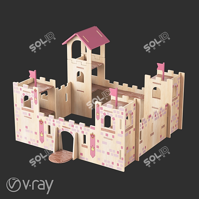 Majestic Fortress: Enchanting Castle Toy 3D model image 2