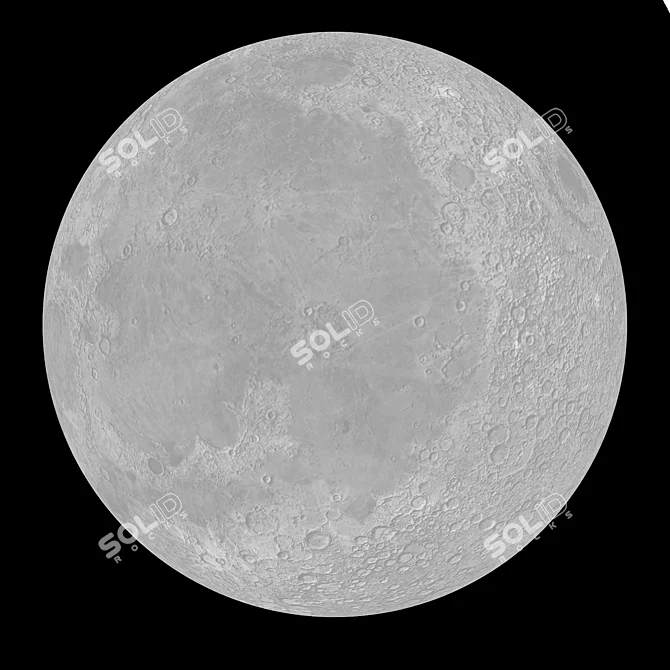  Lunar Splendor: Low Poly Moon 3D model image 3