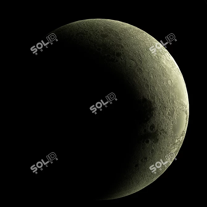  Lunar Splendor: Low Poly Moon 3D model image 4