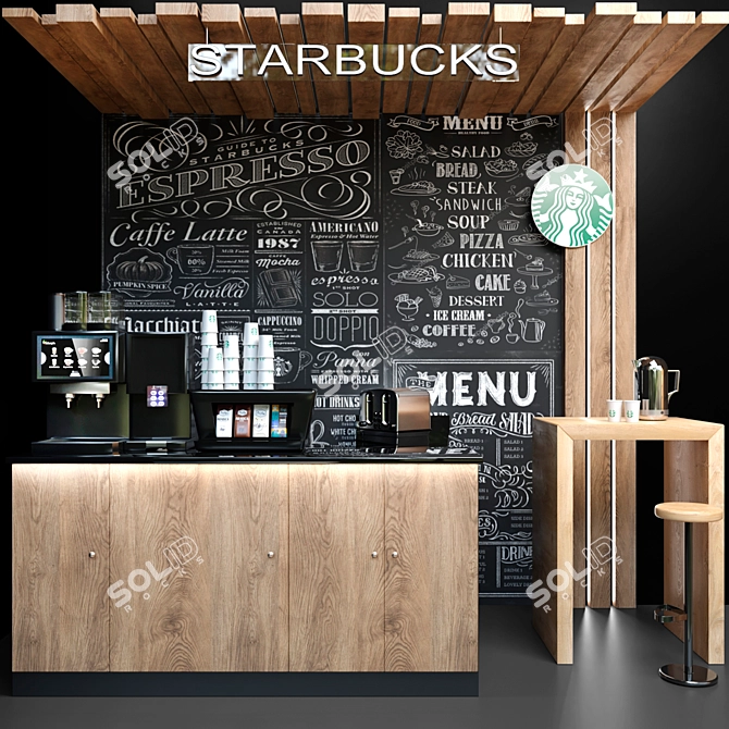 Title: Starbucks Cafe: Coffee, Design, Machines! 3D model image 1