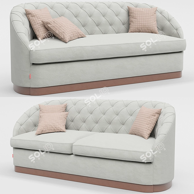 Stylish Wedyan Sofa: Unwrapped, Retopologized, and Meshsmooth-Enhanced! 3D model image 1