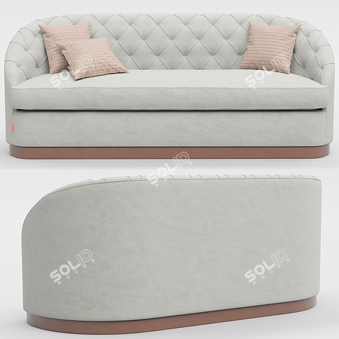 Stylish Wedyan Sofa: Unwrapped, Retopologized, and Meshsmooth-Enhanced! 3D model image 2