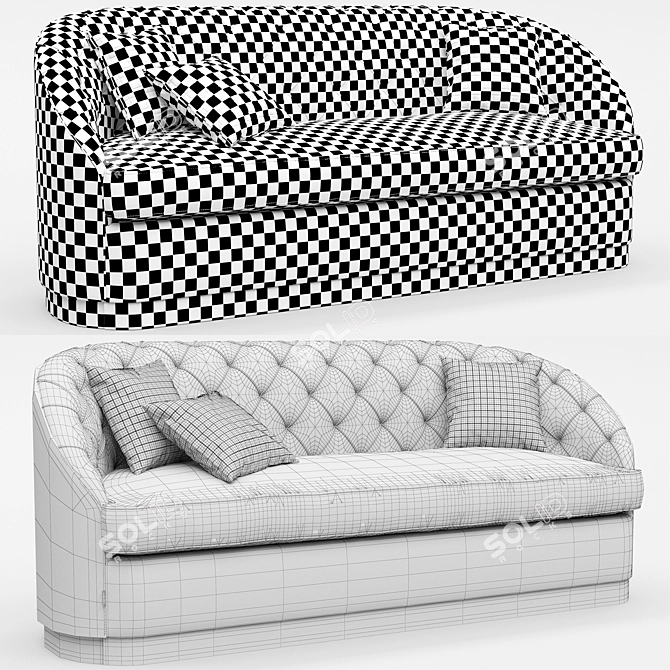 Stylish Wedyan Sofa: Unwrapped, Retopologized, and Meshsmooth-Enhanced! 3D model image 5