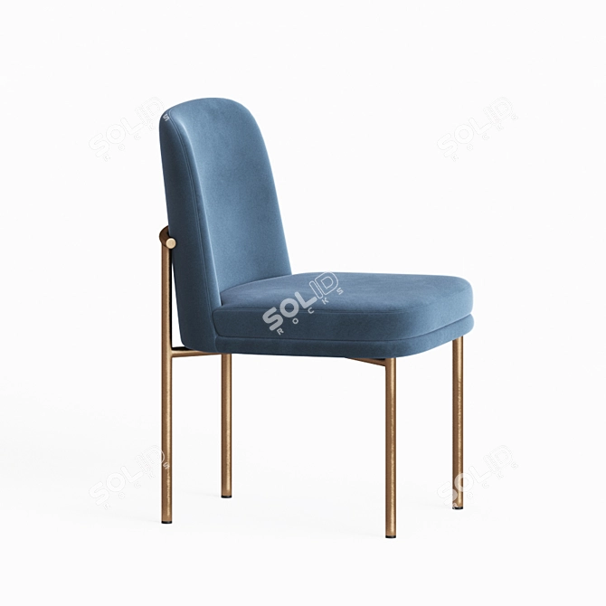 Elevate Your Dining Space: Westelm Jack Metal Frame Dining Chair 3D model image 2