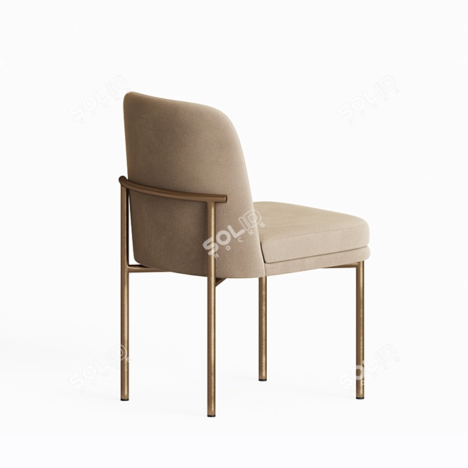 Elevate Your Dining Space: Westelm Jack Metal Frame Dining Chair 3D model image 3