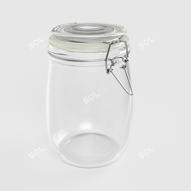 Sleek Storage Solution: Ikea Glass Jar 3D model image 1