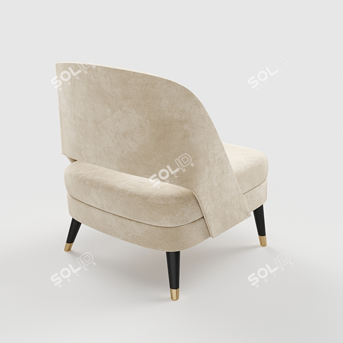 Elegant White Accent Chair 3D model image 2