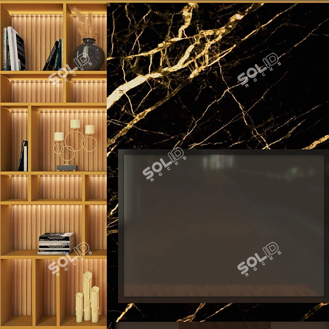 Modern TV Wall Set 3D model image 2