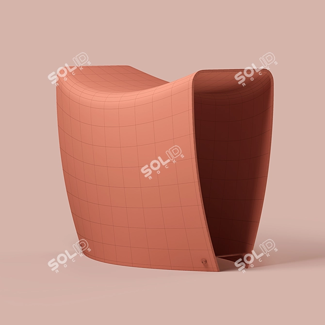 Minimalist Gallery Stool - Model 1610 3D model image 5