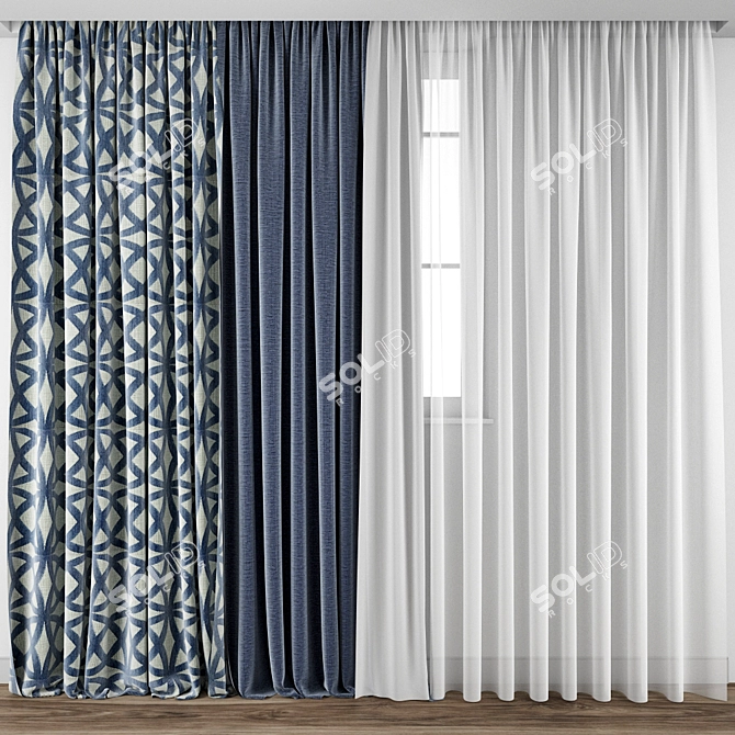 Exquisite Curtain Model - 3ds Max 3D model image 1