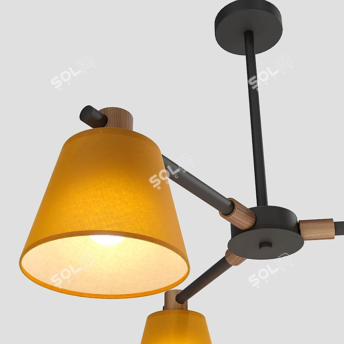 Natura A 3-Lamp Designer Chandelier 3D model image 2