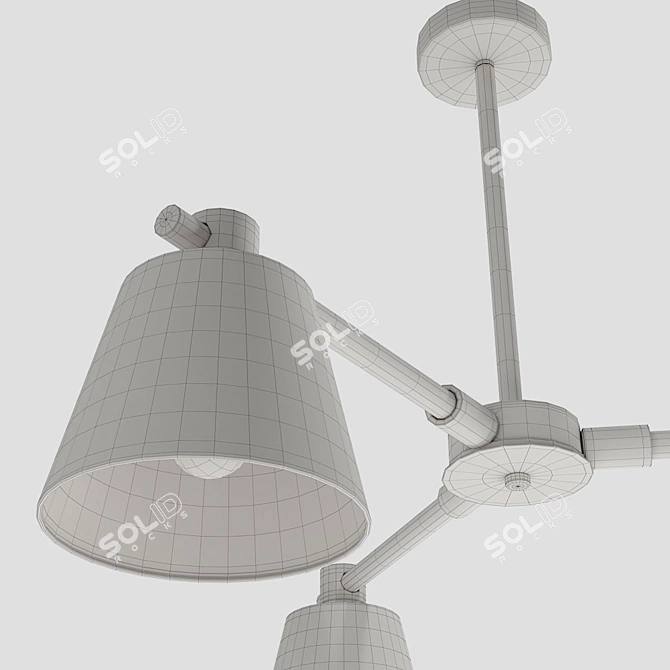Natura A 3-Lamp Designer Chandelier 3D model image 5