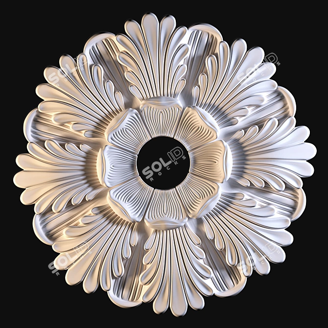 Elegant Rosette 3D model image 1