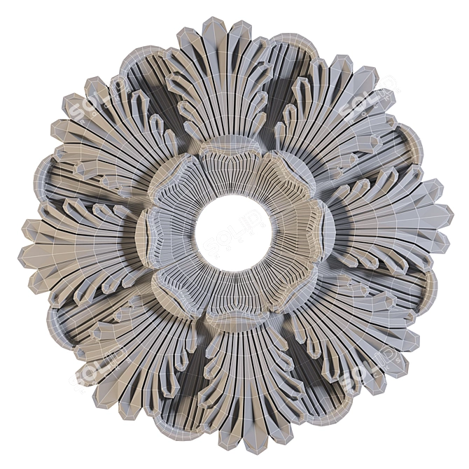 Elegant Rosette 3D model image 3