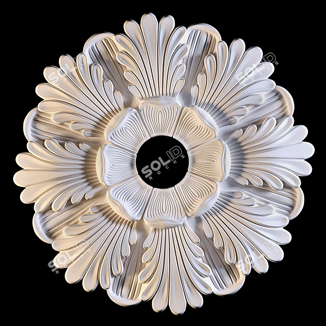 Elegant Rosette 3D model image 4