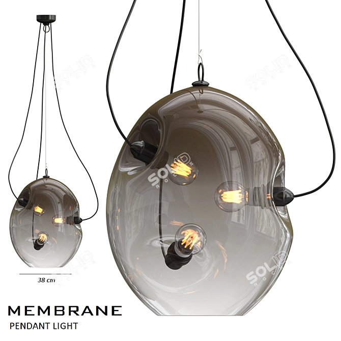 Contemporary Membrane Chandelier 3D model image 1