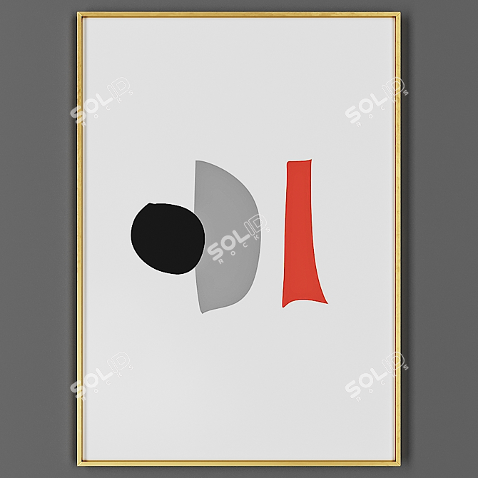 Elegant Framed Artwork 3D model image 1