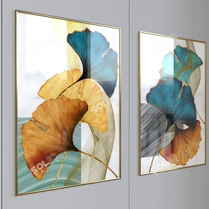 Title: Ethereal Beauty: Framed Canvas Painting 3D model image 3