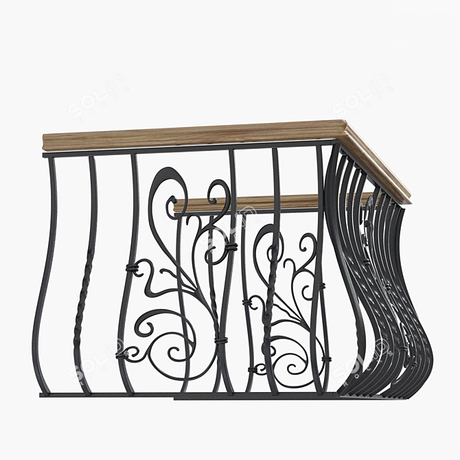 Elegant Balcony Railings 3D model image 2