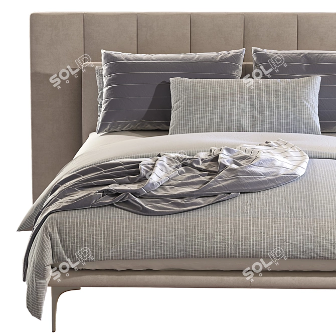 GRANGALA Bed by Zanotta: Sleek Design, Superior Comfort 3D model image 4