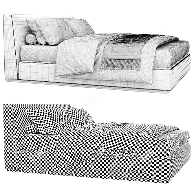 Modern Minotti Powell 94 Furniture 3D model image 4
