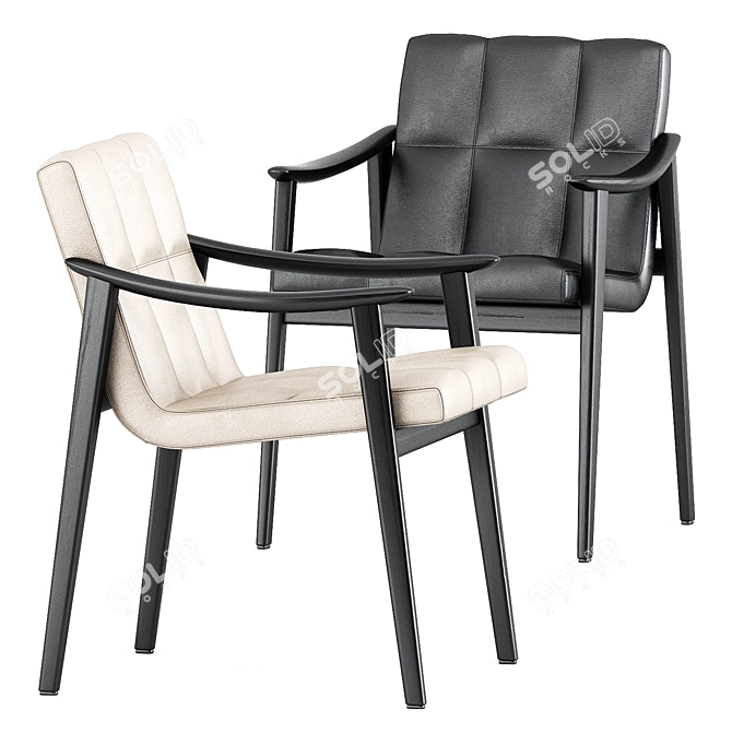 Sleek and Stylish FYNN Chair 3D model image 1