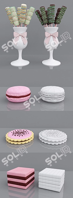 Sweet Delights: Candy Jars & Marshmallows 3D model image 12