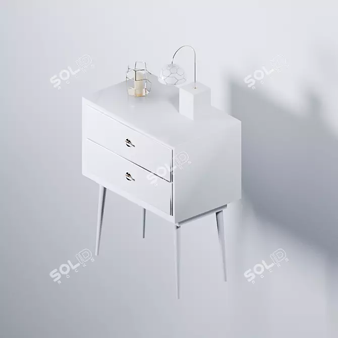 Simple Stylish Bedside Table 3D model image 1