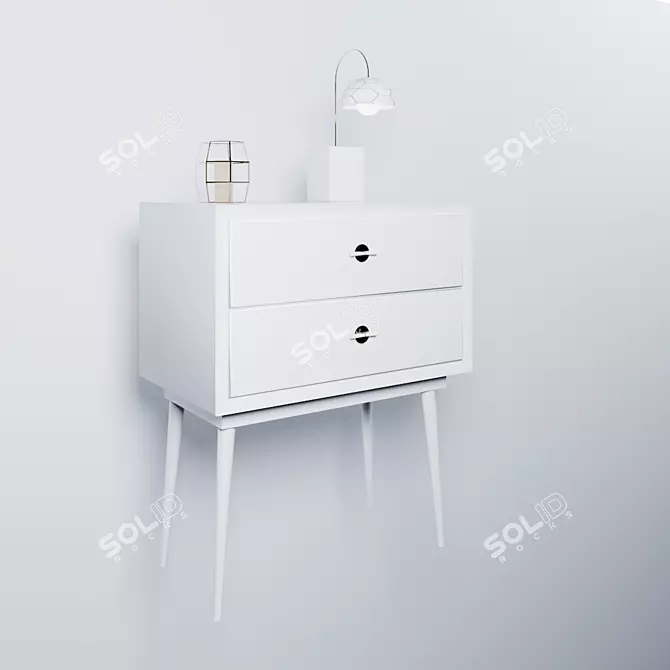 Simple Stylish Bedside Table 3D model image 2