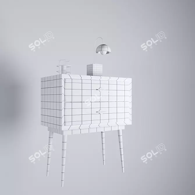 Simple Stylish Bedside Table 3D model image 3