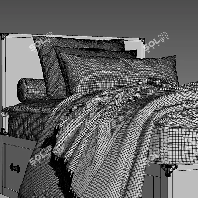 Restoration Hardware Wilkes Bed: Stylish Trunk Storage 3D model image 2