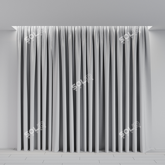 Title: Colorful Curtain and Tulle Set 3D model image 3