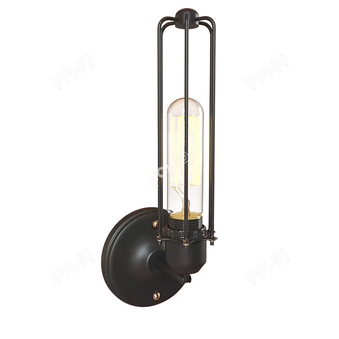 Title: Loft It Modern Black Metal Pendant 3D model image 1