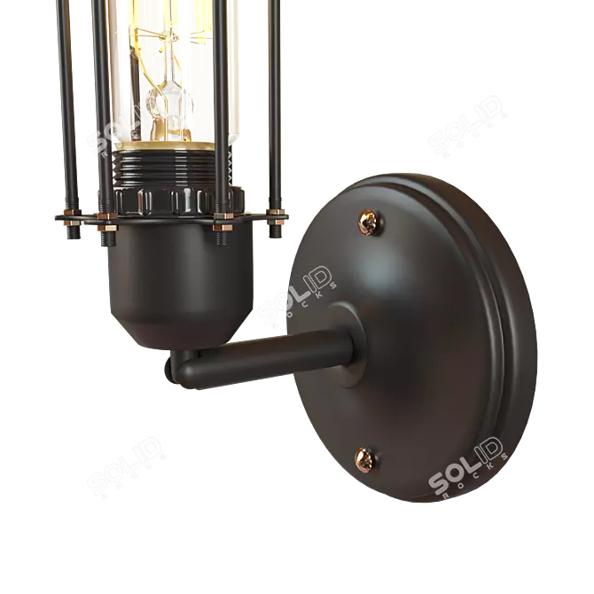 Title: Loft It Modern Black Metal Pendant 3D model image 3