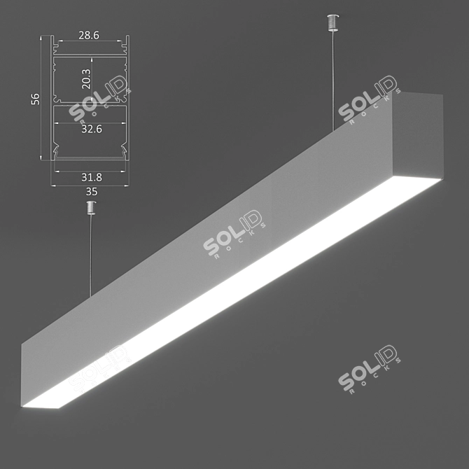 HOKASU 35/56 Linear Luminaire - Elegant Illumination Solution 
Linear Luminaire: HOKASU 35/56 3D model image 7