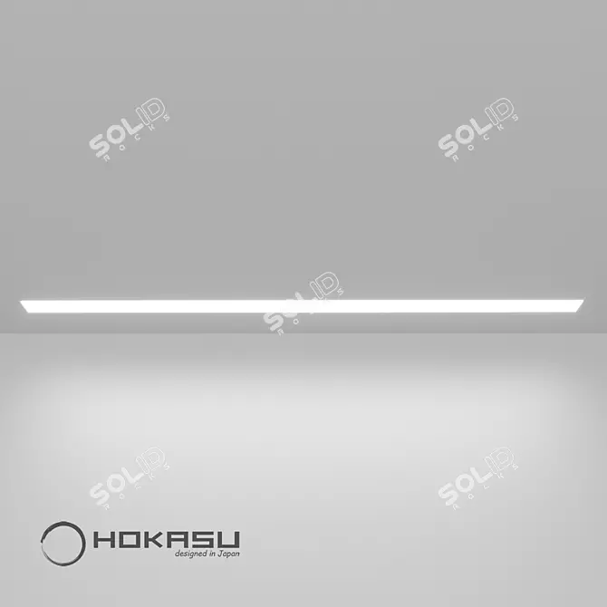 Sleek Edgeless Linear Luminaire - HOKASU 49/32 3D model image 2