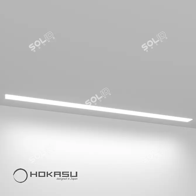 Sleek Edgeless Linear Luminaire - HOKASU 49/32 3D model image 3