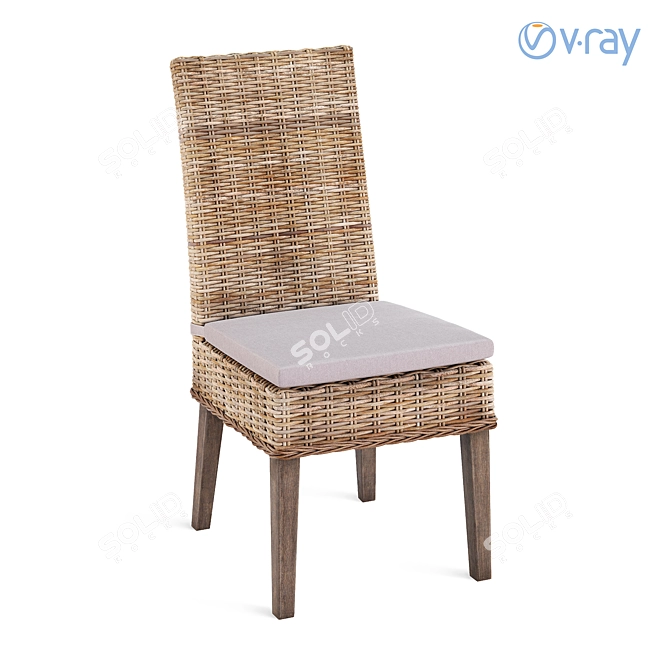 Scott Living Kubu Rattan Dining Chair 3D model image 1