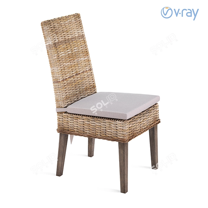 Scott Living Kubu Rattan Dining Chair 3D model image 2