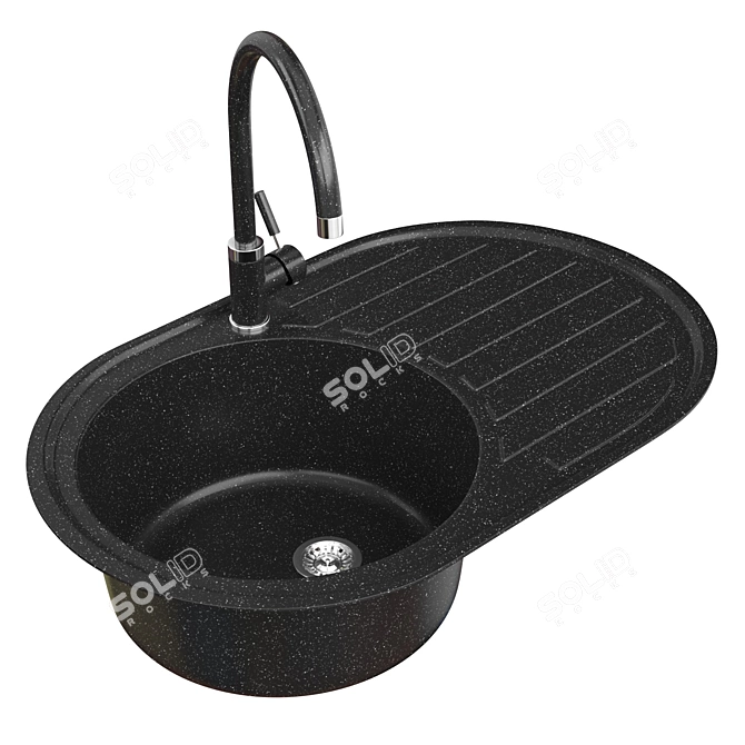 Fabiano Arc Black Sink Set 3D model image 1