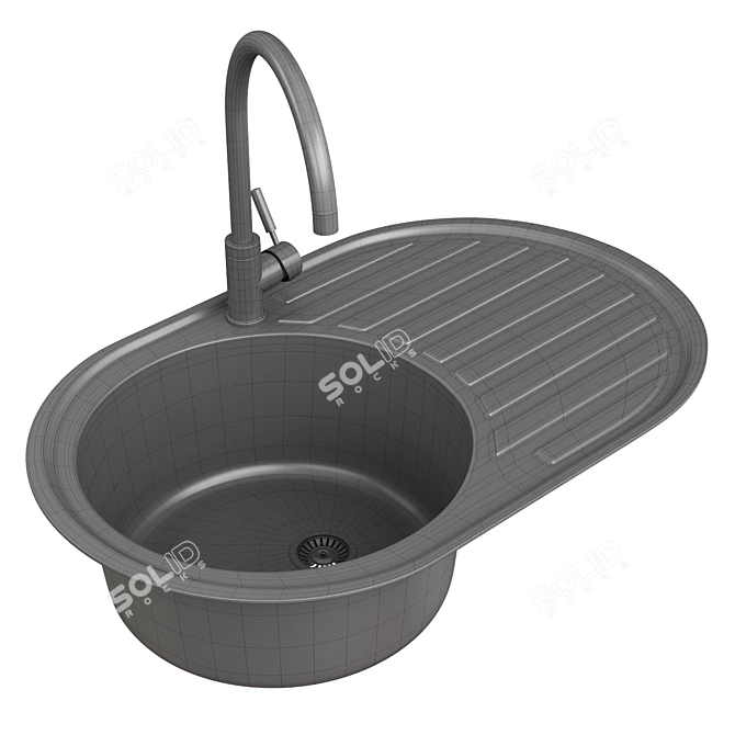 Fabiano Arc Black Sink Set 3D model image 4