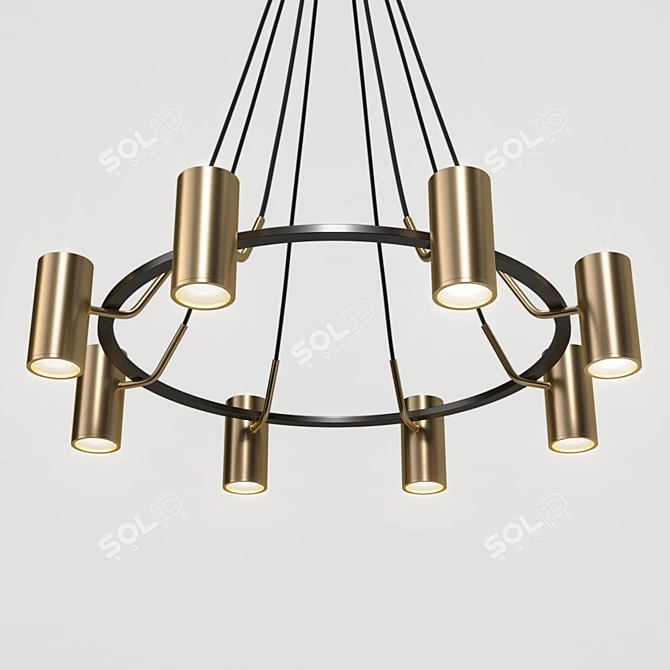 Elegant Unity 8-Lamp Chandelier 3D model image 2