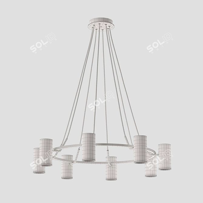 Elegant Unity 8-Lamp Chandelier 3D model image 5