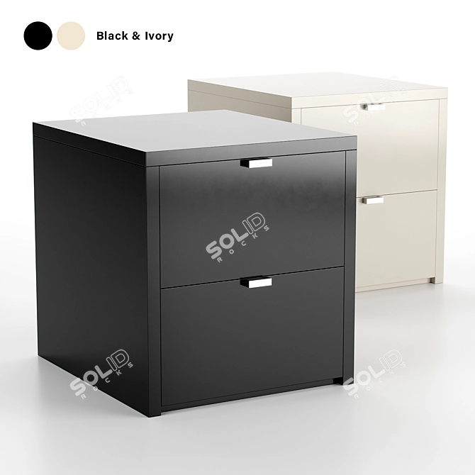 Modern Black & Ivory Nightstands 3D model image 3